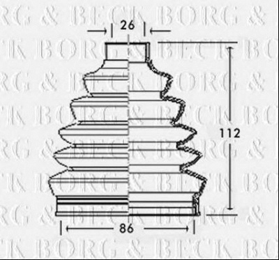 BORG & BECK bcb2350r -  Пыльник, приводной вал
